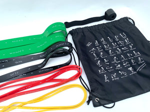 3x workout band set, T-band + A-band + P-band + Xband + door anchor +Free gift carry bag. (In USD)